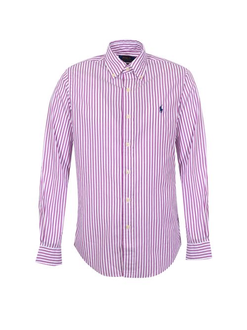 Camicia a righe in popeline di cotone White/violet POLO RALPH LAUREN | 710B15595004